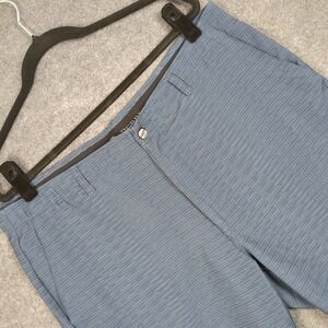 Pebble Beach Golf Shorts Size 38 Blue Stripe Polyester Spandex Performance Mens